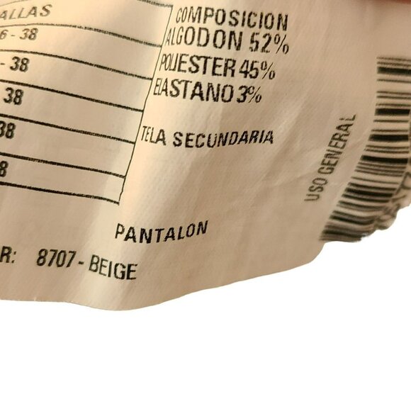 Pat Primo Women's High Waisted Casual Striped Pants  Tan and white Size 6 - Picture 11 of 11